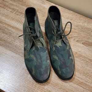 Dingo Camouflage CAMO Shoes Leather Tie Boots Hiking Mens Hunting Sz 9